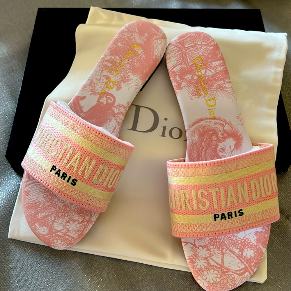 🔥Christian Dior Paris slippers dark blue with white, New copy